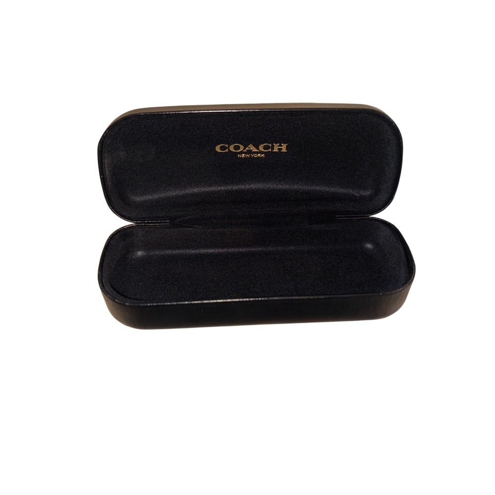 Coach New York Black Leather Hard Shell Eyeglasses Sunglass Case - Picture 1 of 5
